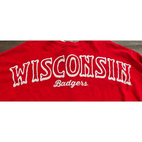 KA Knights Womens Large Wisconsin Badgers 1/4 Lace Up Pullover Red - Picture 3 of 7
